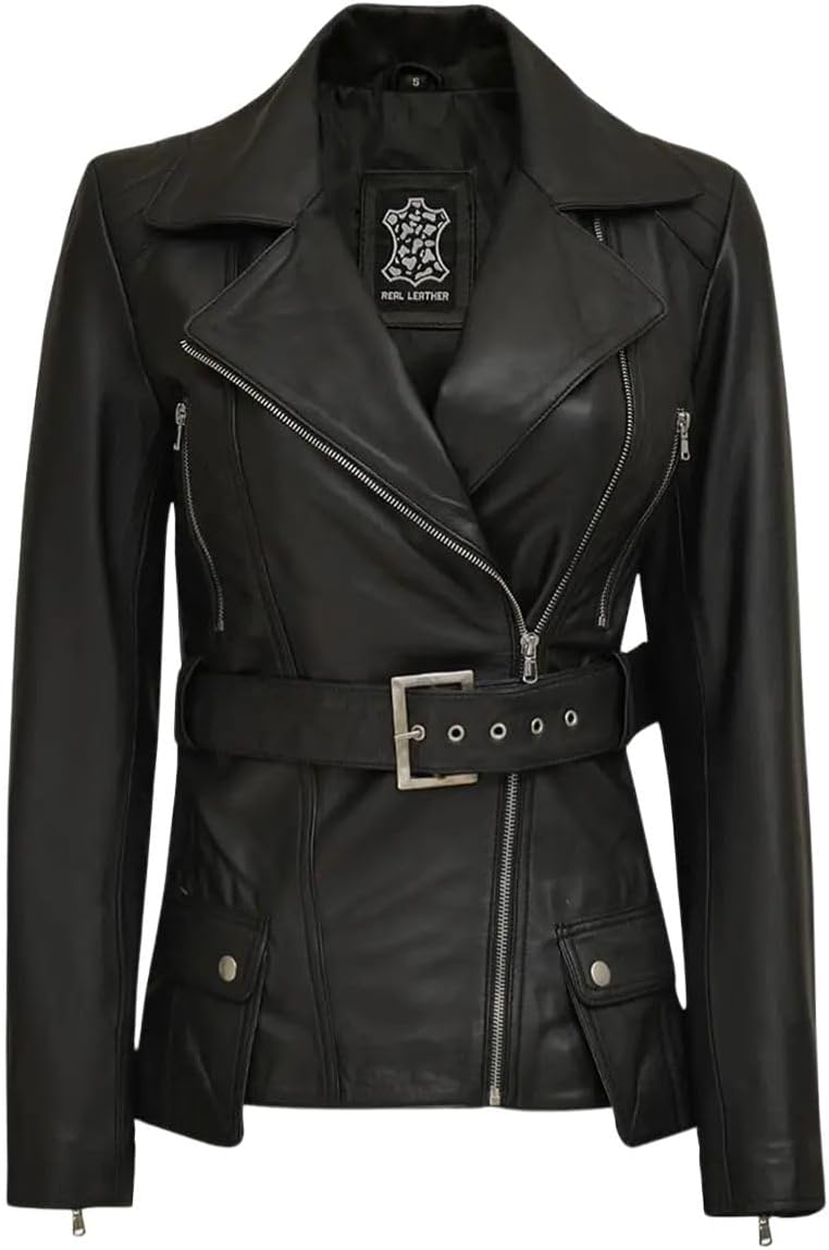 Blingsoul Leather Jacket Women - Real Lambskin Long Womens Leather Jacket - Image 2