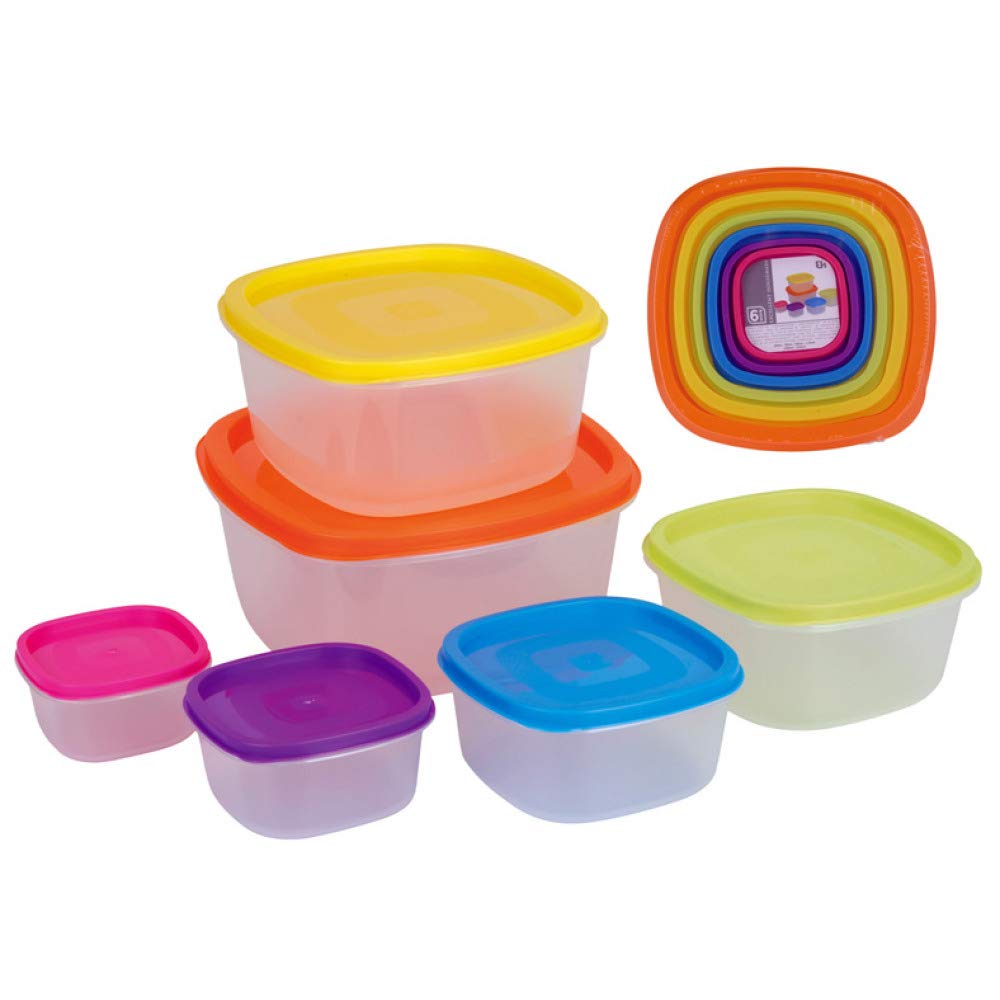 Excellent HousewarePlastic Food Container, Set of 6 Pieces Impalable, Suitable for Microwave and Freezer