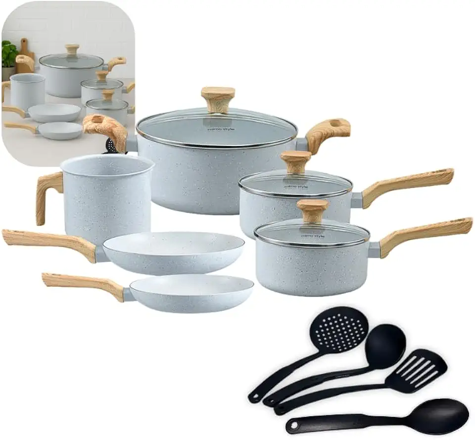 Jogo De Panelas Pratic Cook Grafite Indução Mimo Style Cerâmica 10 Peças