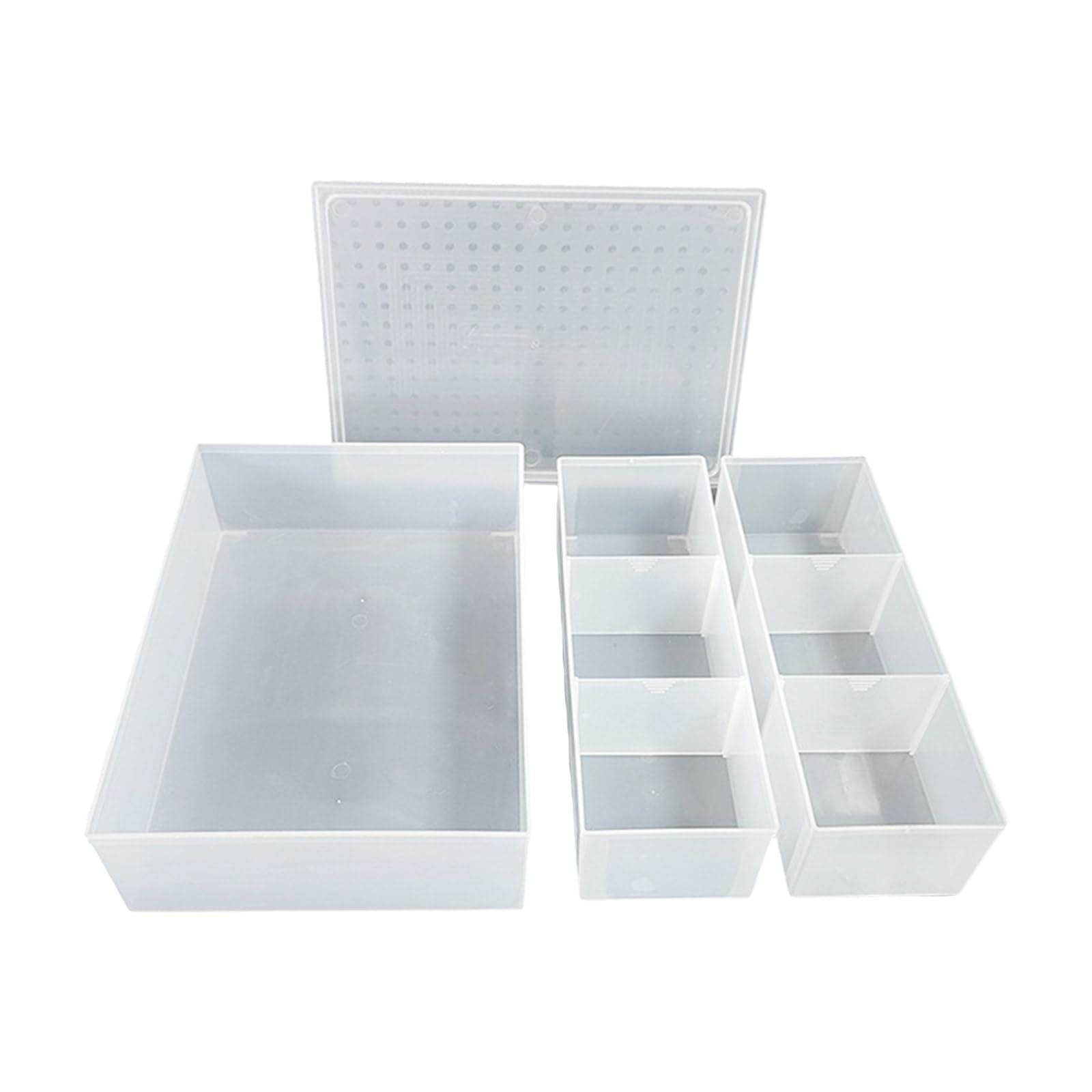 Kalttoy 4Pcs Clear Modular Storage Boxes Stackable Organizers For Home Bathroom Kitchen Closet (120) Stackable Storage Containers