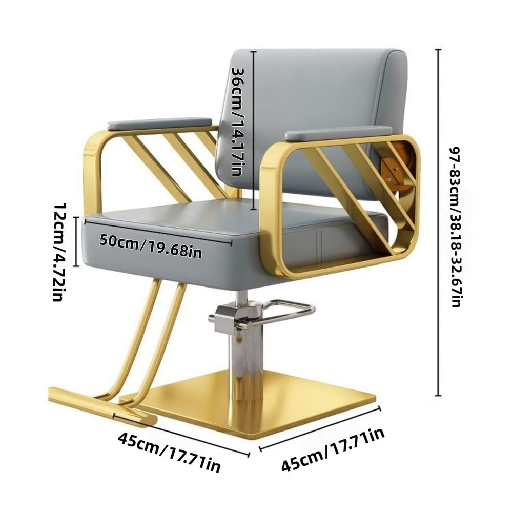 Hydrauliczny fotel salonowy - regulowana wysokość, stabilna podstawa | Obrót 360°, skóra ekologiczna łatwa do czyszczenia, maksymalne obciążenie 150 kg, wyposażenie salonu dla fryzjera