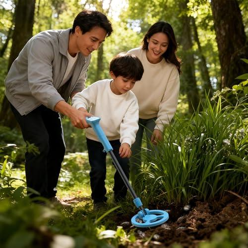 Image of Raddy MD65K Metal Detector for Kids, Adjustable & Lightweight Kids Metal Detector for Outdoor /Beach Treasure Hunting, IPX7 Waterproof 6.5 inch Coil, Fun LCD Display, for Boys & Girls Ages 3-12, Blue