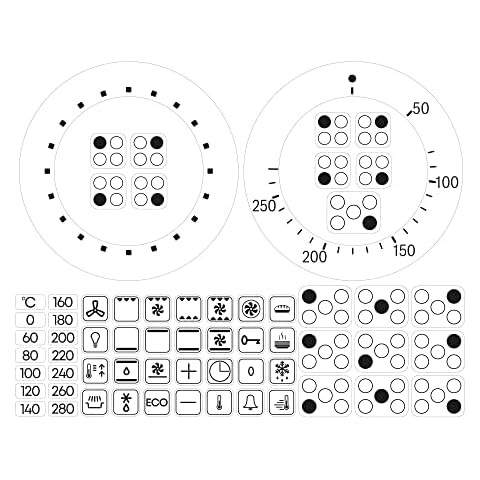 4 and 5 Ring Stove Stickers Decals Symbols for Hob Cooker Top Oven (Black Print On Clear Vinyl) Cover