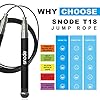 SNODE T18 Self-Locking Jump Rope, High Speed Skipping Rope, Lightweight Speed Rope with 2 Speed Rope Cables for Fitness Sports Training Workout