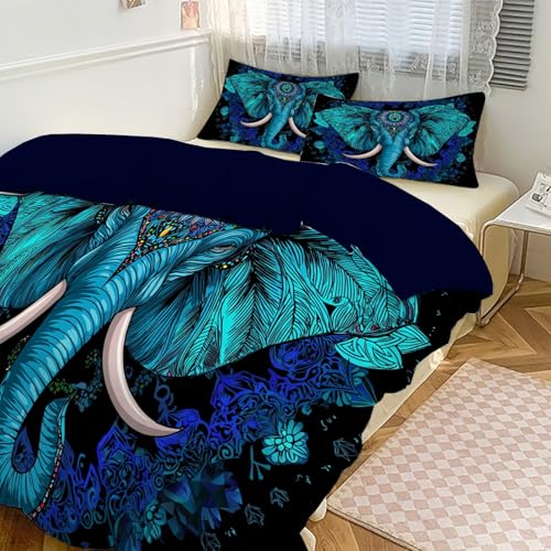 Housse de couette mandala éléphant aux finitions soignées et microfibre premium - 5