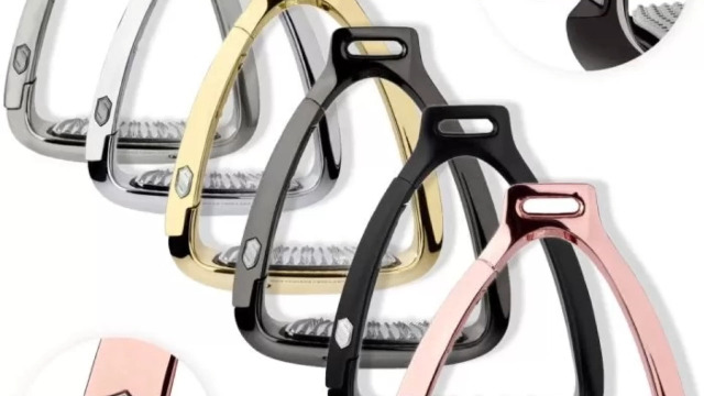 Staffe Equitazione Flessibili Staffe Di Sicurezza Flessibili Per Equitazione, Oro Rosa, Lunghezza 4.75", In Acciaio Inox, Marca PRO IRON GEAR Staffe - Foto 6