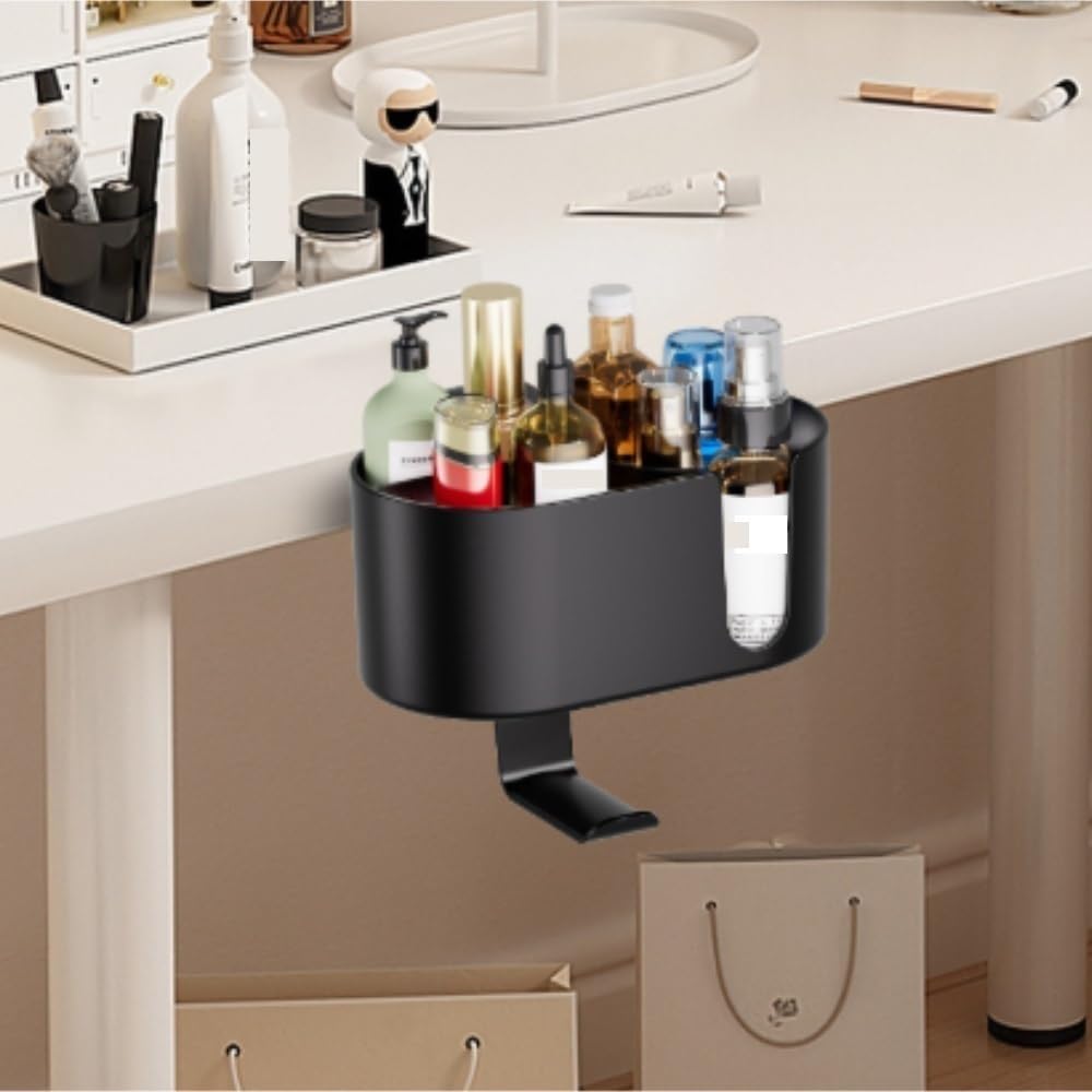 Oficina Lapicero Portalapices Organizador De Escritorio Con Portalápices Cuatro En Uno, Gancho For Auriculares Debajo Del Porta Lapices Escuela(Black)