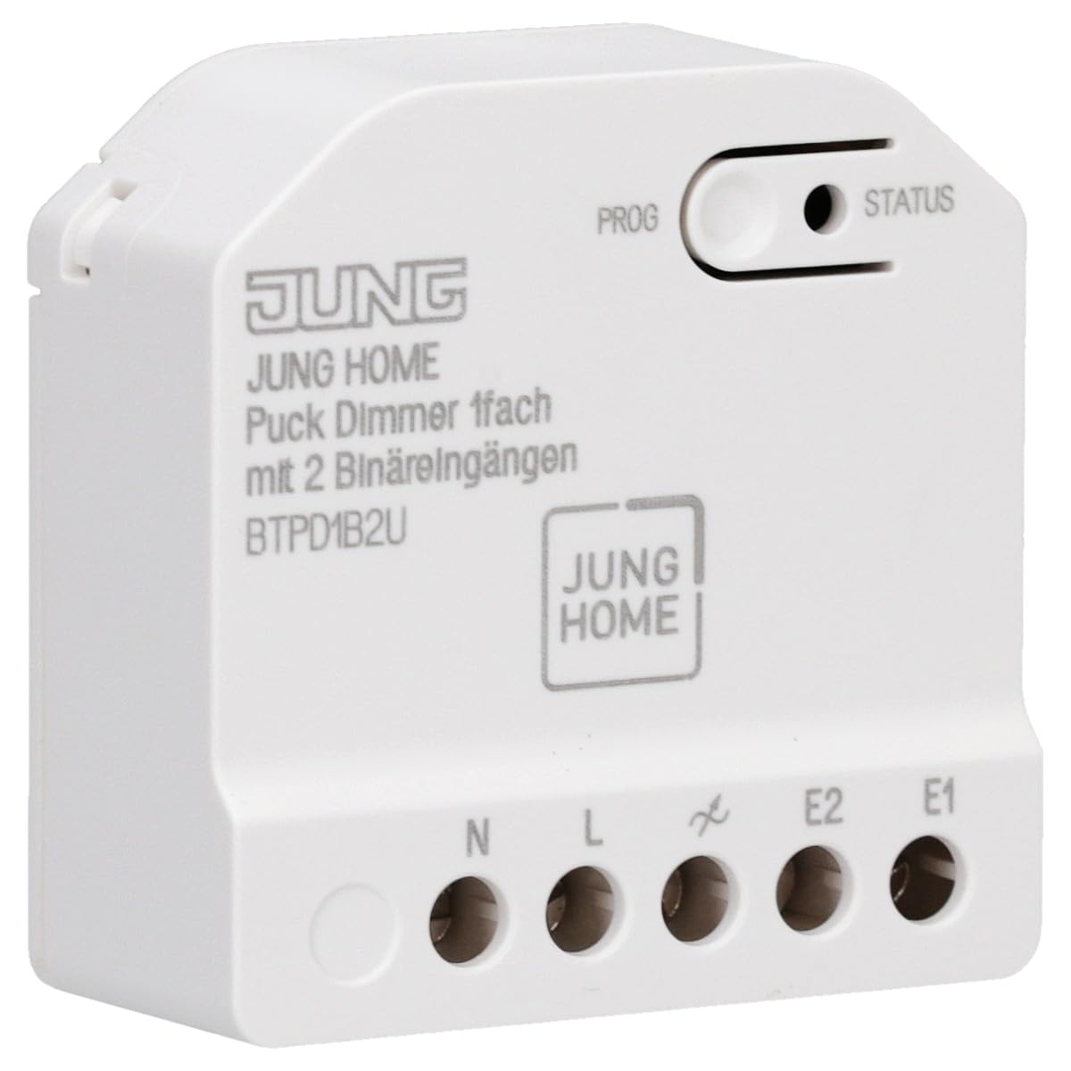 JUNG HOME BTPD1B2U Puck Dimmer Unterputz LED Universal-Dimmer 1-fach | mit 2 Binäreingängen Bluetooth