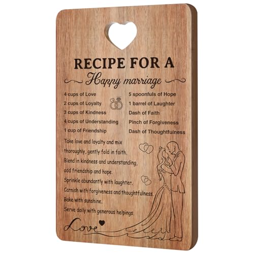 Wedding Gift for Couple Acacia Wood Marriage Cutting Board Bridal Shower Gift for Bride Groom Engagement Best Anniversary Newlywed Gift for Wedding Shower Mr Mrs Gift Engraved Board Bride to Be Gift