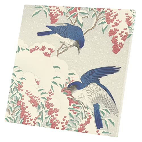 Tableau Oiseaux dans la Neige Pour Murs Vides Toile Japonaise