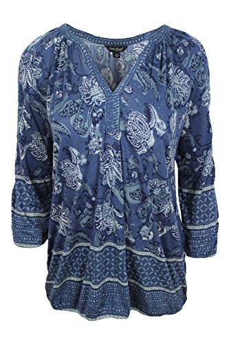 Lucky Brand Women's Plus-Size Watercolor Floral Top