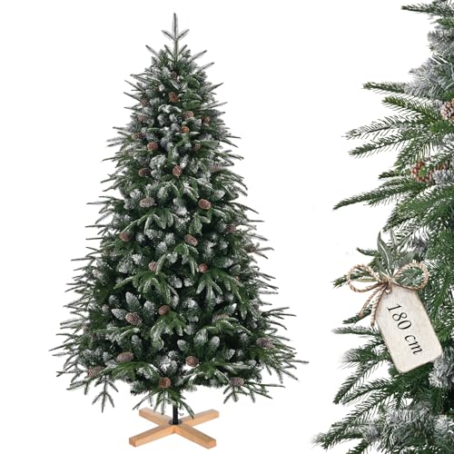 Künstlicher Weihnachtsbaum 180 cm, Weihnachtsbaum mit Schnee und...