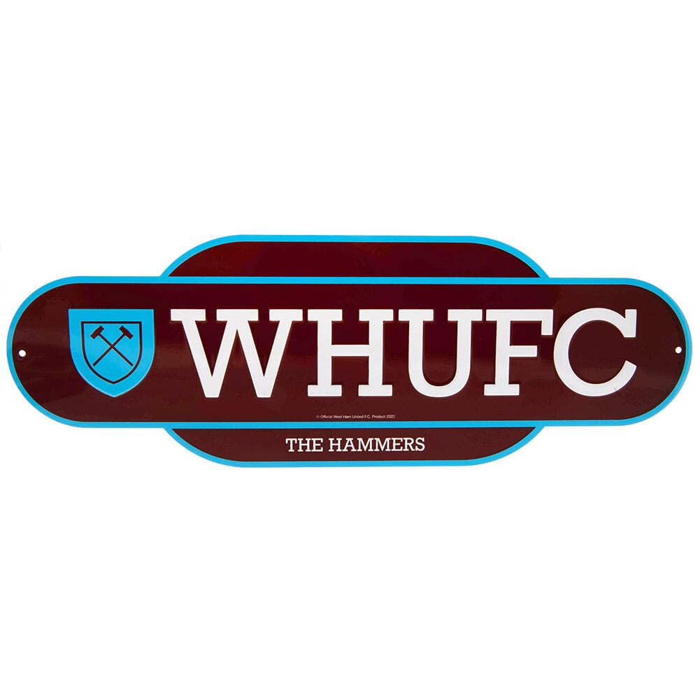 West Ham United FC Retro Years Plaque (One Size) (Claret Red/Sky Blue)