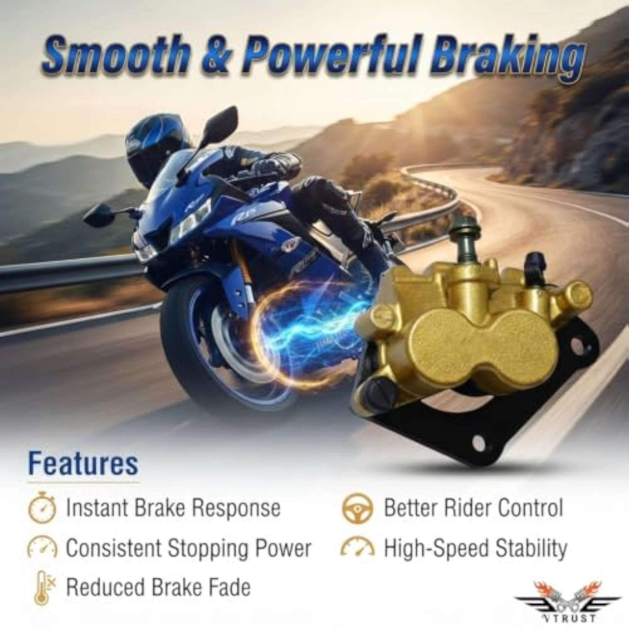 Front Brake Caliper Assembly Compatible for Yamaha R15