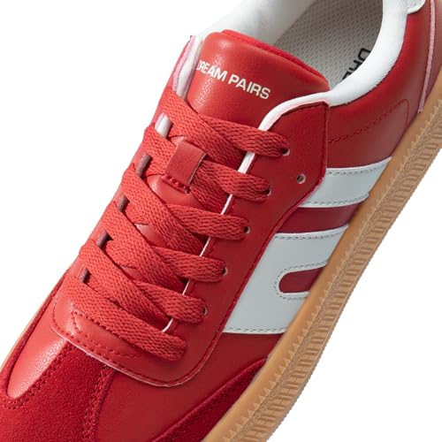 DREAM PAIRS Women's Tennis Sneakers Walking Casual Lace-Up Footwear Comfortable Fashion Sneakers Shoes,Size 7,Red,DWUMFN2546
