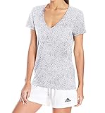 adidas Damen T-Shirt mit tiefem V-Ausschnitt, Damen, weiß, XX-Large