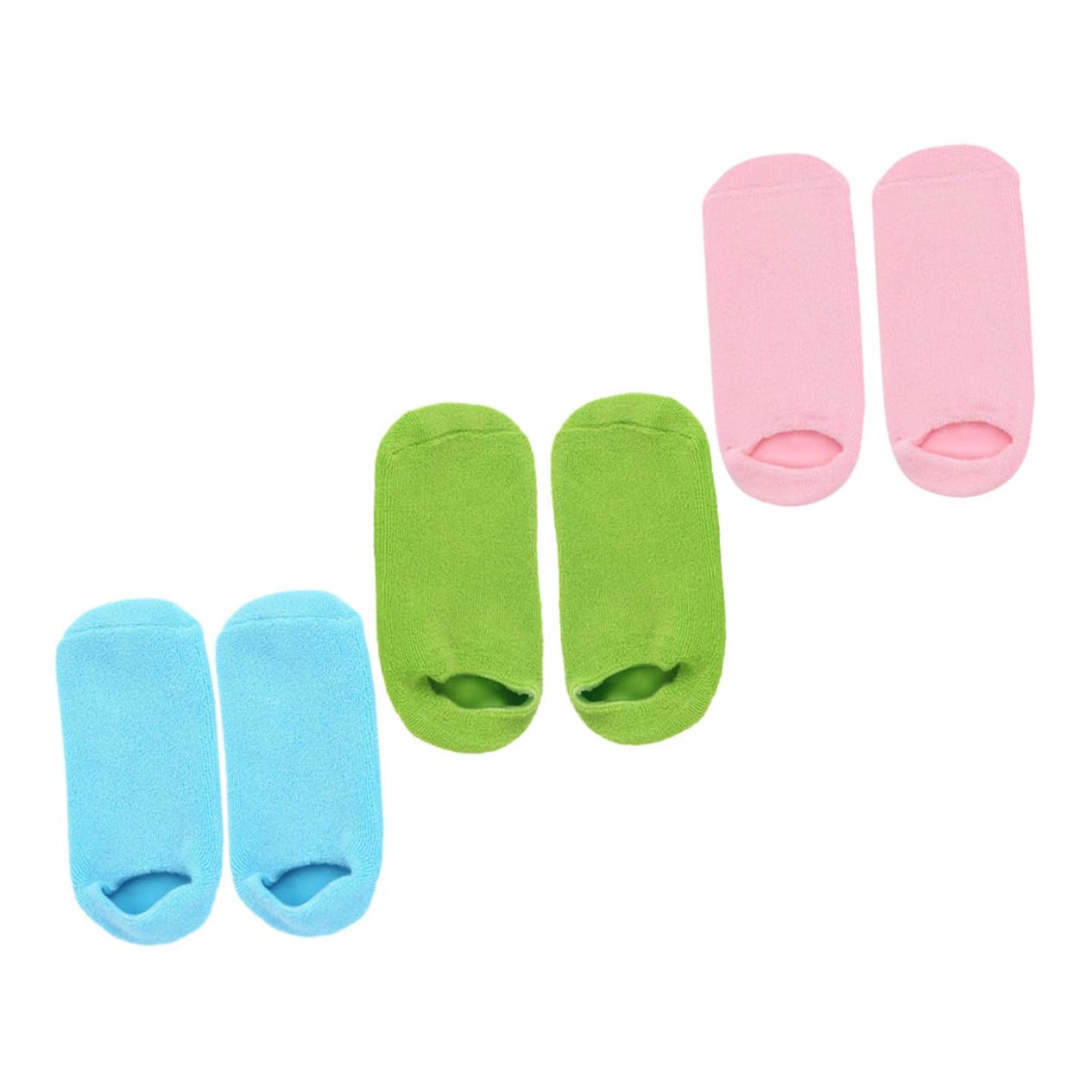 GALPADA Calcetines Hidratantes 3 Pares para Pies Aceites Esenciales de Algodón y Gel, Cómodos y Antideslizantes para Spa y Cuidado en Salones de Belleza