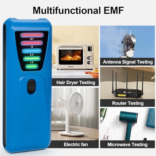 Medidor EMF con 5 LEDs indicadores calefactor portátil miniatura 4