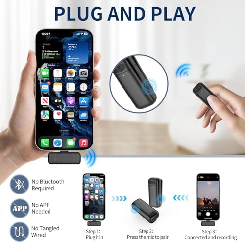 Image of GWINGS Professional Wireless Mic, Dual Transmitter with Charging Case, USB-C, Li & USB Support with & Android, Laptop Long Battery Life 65 Ft Range, for YouTube, Streaming and More