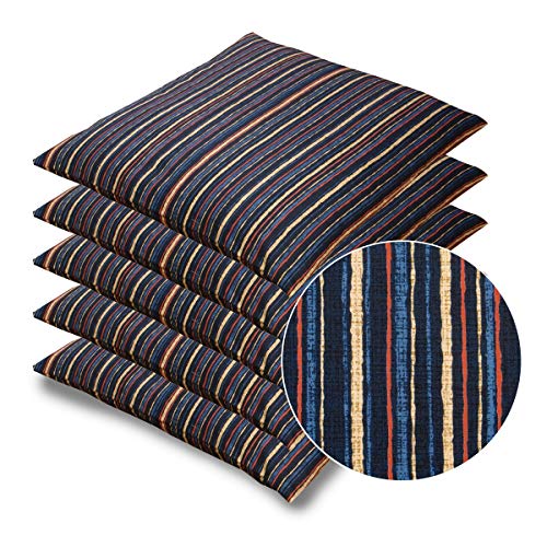 座布団カバー 55 59 銘仙判 55×59cm 5枚組 座布団カバー 55x59 5枚セット 日本製 江戸縞 紺 和風