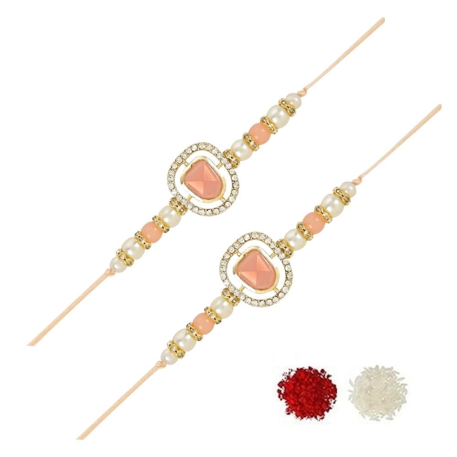 I Jewels Mens Designer Kundan Pearl Combo Rakhi With Roli Chawal & Rakshabandhan Card For Brother/Bro/Bhai (R094Pe-2) (Set Of 2) (B0CB4LT16F) Amazon Price History, Amazon Price Tracker