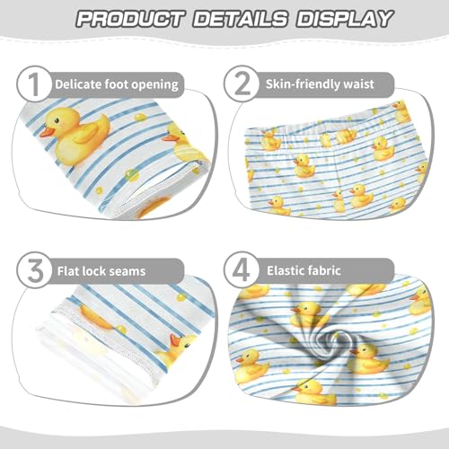 Cute Duck Blue Stripes Prints Girls Leggings Soft Comfortable Athletic Leggings Dancing Pants for 4-10 Years3