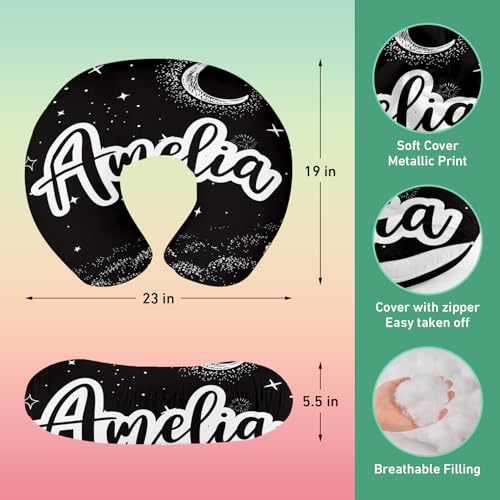 Image of Custom Name Car Seat Canopy - Baby Car Seat Covers, Infant Stroller Cover, Black Moon Carseat Canopy Christmas Birthday Gifts for Girls and Boys