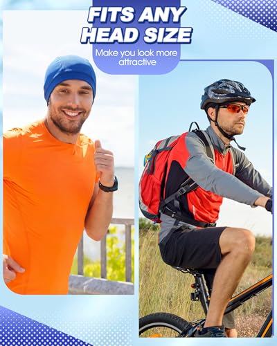 Image of 9 Pcs Cooling Skull Cap Camo Liner Sweat Wicking Lightweight Cycling Cap Running Hat for Men Women