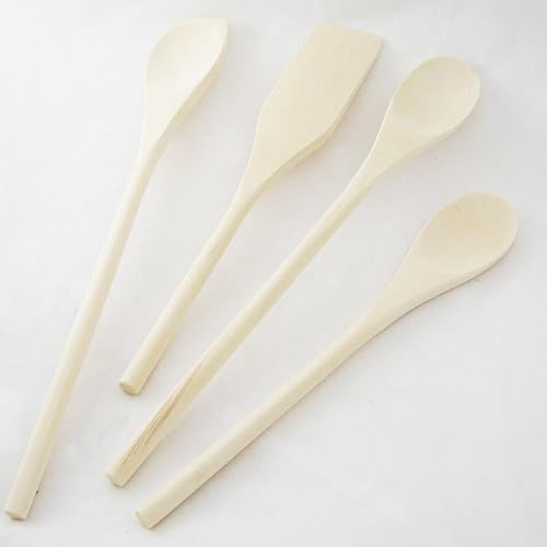 Miniatura 3 de Juego de 4 herramientas de cocina de madera maciza, cucharas de cocina, utensilios de cocina, espátula de chef