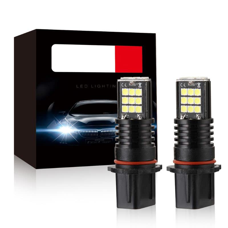 Riloer Lampadine LED per auto, 2PCS P13W 1200LM 6000K Lampadine fendinebbia/Luci di marcia diurna per veicoli auto, luce bianca