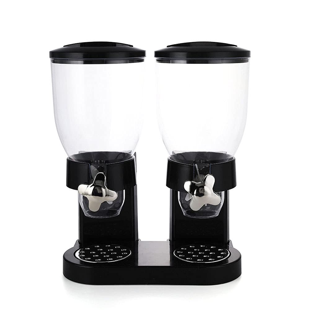Dispensador de alimentos secos hermético con doble recipiente claro para conservar frescura