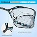 PLUSINNO Floating Fishing Net with Telescoping Handle, Carbon Fiber Ultralight Long Fish Net, Collapsible Landing Net 7.86Ft, Fishing Gear Kayak Accessories for Bass Trout Salmon