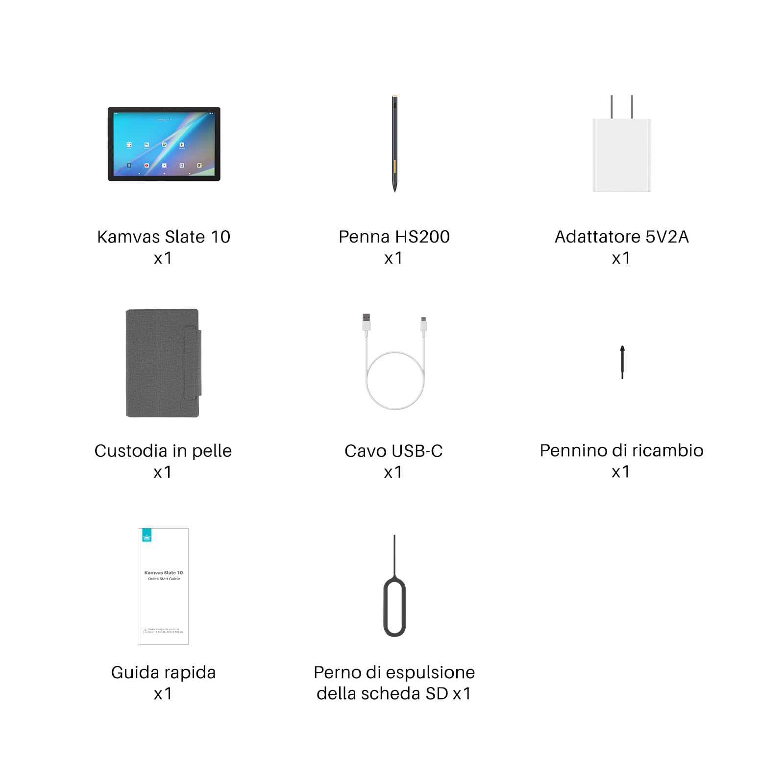 HUION Kamvas Slate 10 Tavoletta Grafica Autonoma con Schermo Laminato, 10.1" FHD Tavoletta d'Arte Digitale, con 4096 Livelli Penna Stilo, Android 12, 8GB+128GB per Artista Principiante