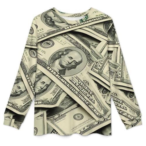 Money Dollar Bills Pajama Set Long Sleeve Lounge Sets Sleepwear 2 Pjs Nightwear for Men Women4