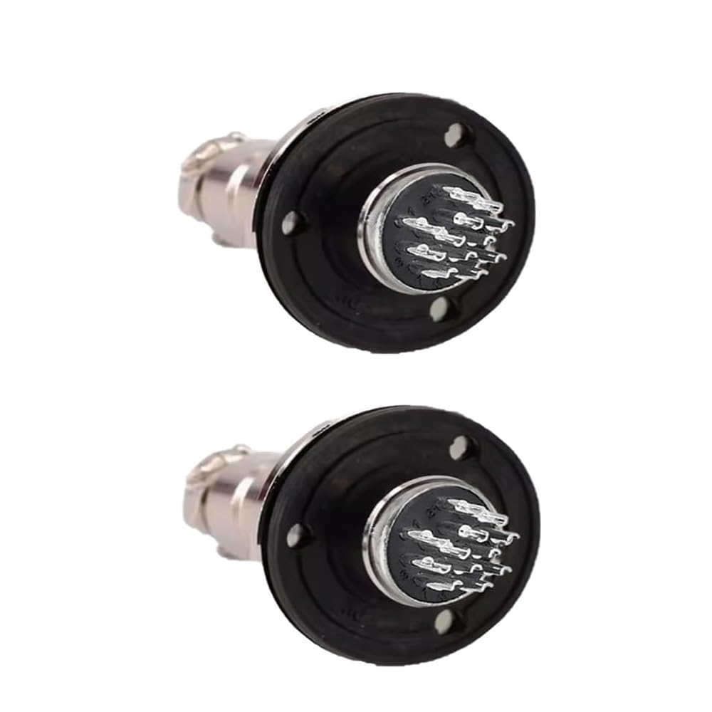 2 Stück Luftfahrtstecker Kreisflansch GX16 2 3 4 5 6 7 8 9 10 12 Pin M16 Stecker (12-polig)