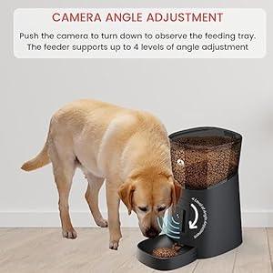 Automatic cat dog feeder with camera  timer 6l1080p hd video with ir night vision real time video recordingtwo way voice intercomlow food  blockage sensor sound alerts for pets   cucciolini doodles