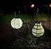 Allsop Home and Garden Soji Stella Pearl Bulb LED Outdoor Solar Lantern, Handmade with Weather-Resistant UV Rated Tyvek fabric, Stainless Steel Hardware, Auto sensor on/off, for Patio, Deck, Garden, Color (Pearl)