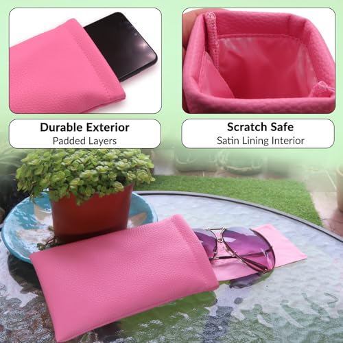 Image of Soft Sunglasses case | Large Glasses Case Holder - Eyeglass Pouch Squeeze Top | Glasses pouch Lightweight Extra Layers