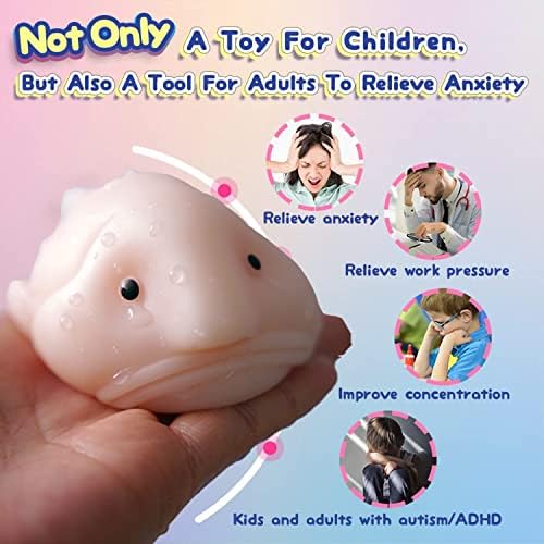 Cute Blobfish Toy, Scented, Fidget Blob Fish Mochi Toy,Stress Relief Squeeze for Kids and Adults, Sensory Toy for Autism, Birthday, Christmas, Office, Stocking Stuffer Gift