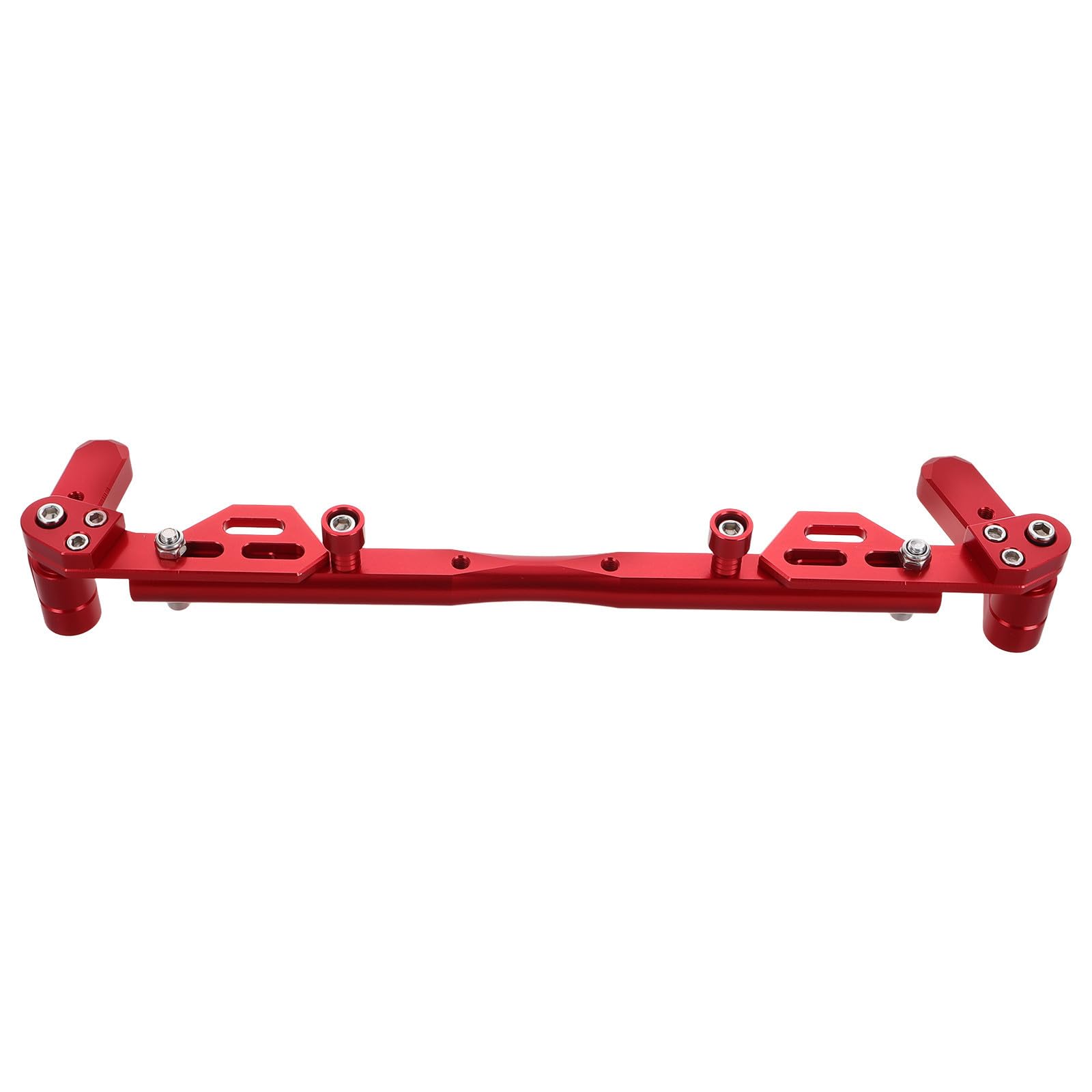 Barra extensión manillar moto de aluminio anodizado rojo con soporte móvil resistente 8