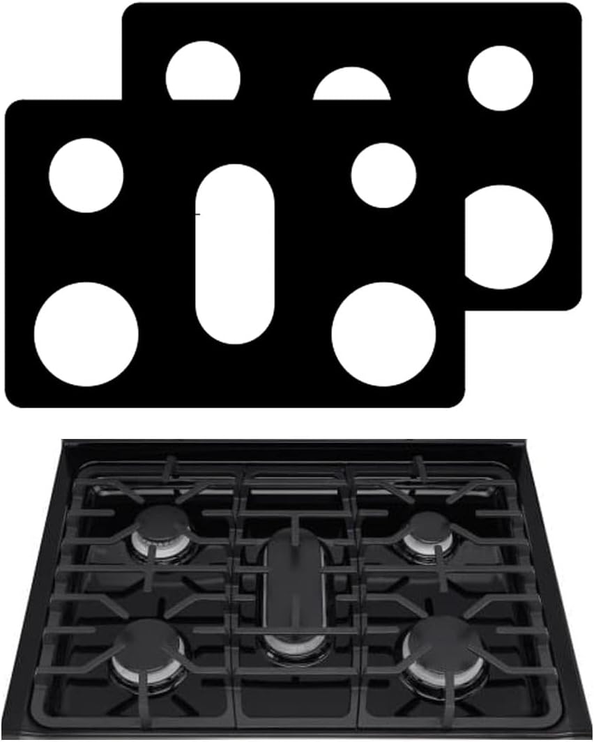 2 PCS Stove Protector liner For 30 Inch LG Gas Range Model LGLDG4315 LRG4115 LRG4113 LDG4313 LRGL5825 LRGL5925 LSGL6335DF 0.3MM Thickness Reusable Stove Burner Covers