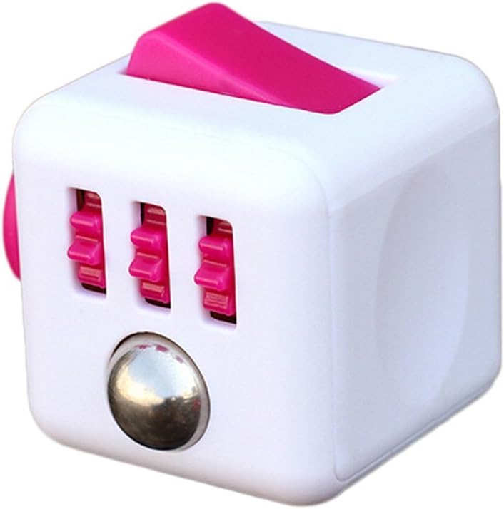 Fidget Cube Relieves Stress And Anxiety for Children and Adults Rose/White Red