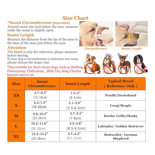 OFFOF Maulkorb für Große Hunde - Atmungsaktive Haustier Maske für Hundetraining – Bequem & Sicher für Kleine, Mittlere & Große Hunde (L)