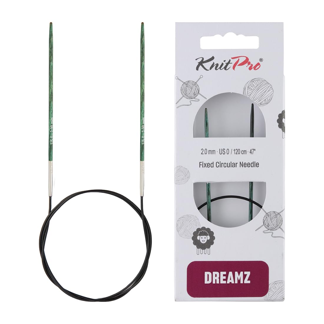 KnitPro Dreamz Fixed Circular Needles 47" (120cm) | Size 2.00mm