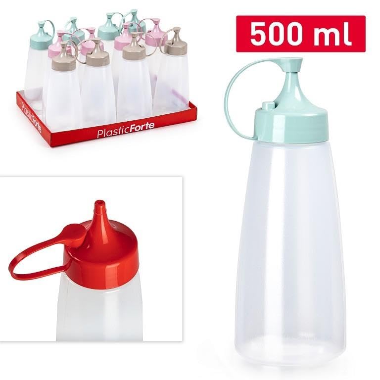 PlasticForte 1 Pezzo Bottiglia Dispenser Texas 500 ml 3 Colori Disponibili