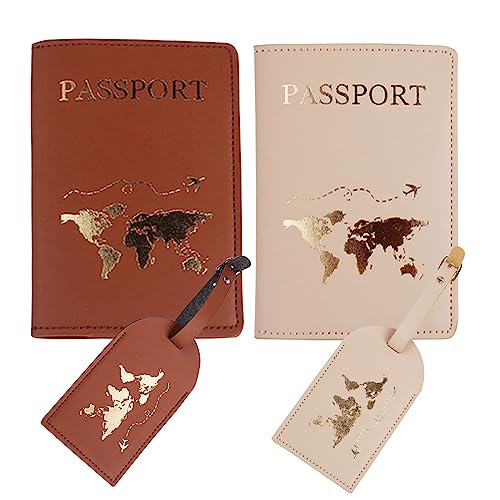 Snogisa Passport Wallets Travel Holder Set,his and her passport holder and luggage tags,honeymoon essentials,newlywed travel gifts for Couples by Snogisa - Used condition - US$15.06