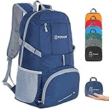 [page_title]-ZOMAKE 35L Ultraleicht Faltbarer Wanderrucksack, Multi-Funktionaler Stopfbarer Wasserdichter Casual Camping Tagesrucksack für Outdoor-Sport Klettern Bergsteiger (Marineblau)