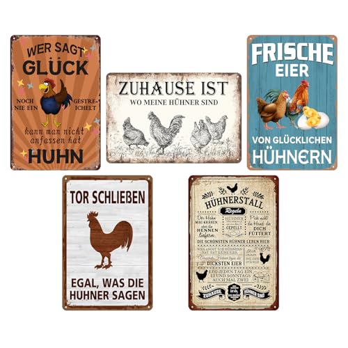 Lonmo Art Chicken Coop Signs Retro Funny Saying Chickens Metal Sign 20 x 30 cm Tin Wall Mount