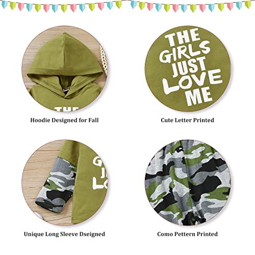 fioukiay Toddler Baby Boy Outfit Clothes LittLe Kids Long Sleeve Hoodie Sweatshirt Camouflage Pants Set Fall Winter Clothing4