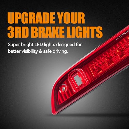 Image of Third 3rd Brake Light LED for 2007-2017 Jeep Patriot, High Mount Rear Brake Lights Assembly for 07-17 Jeep Patriot, Waterproof Center Cab Lamp Stop Light (Red)